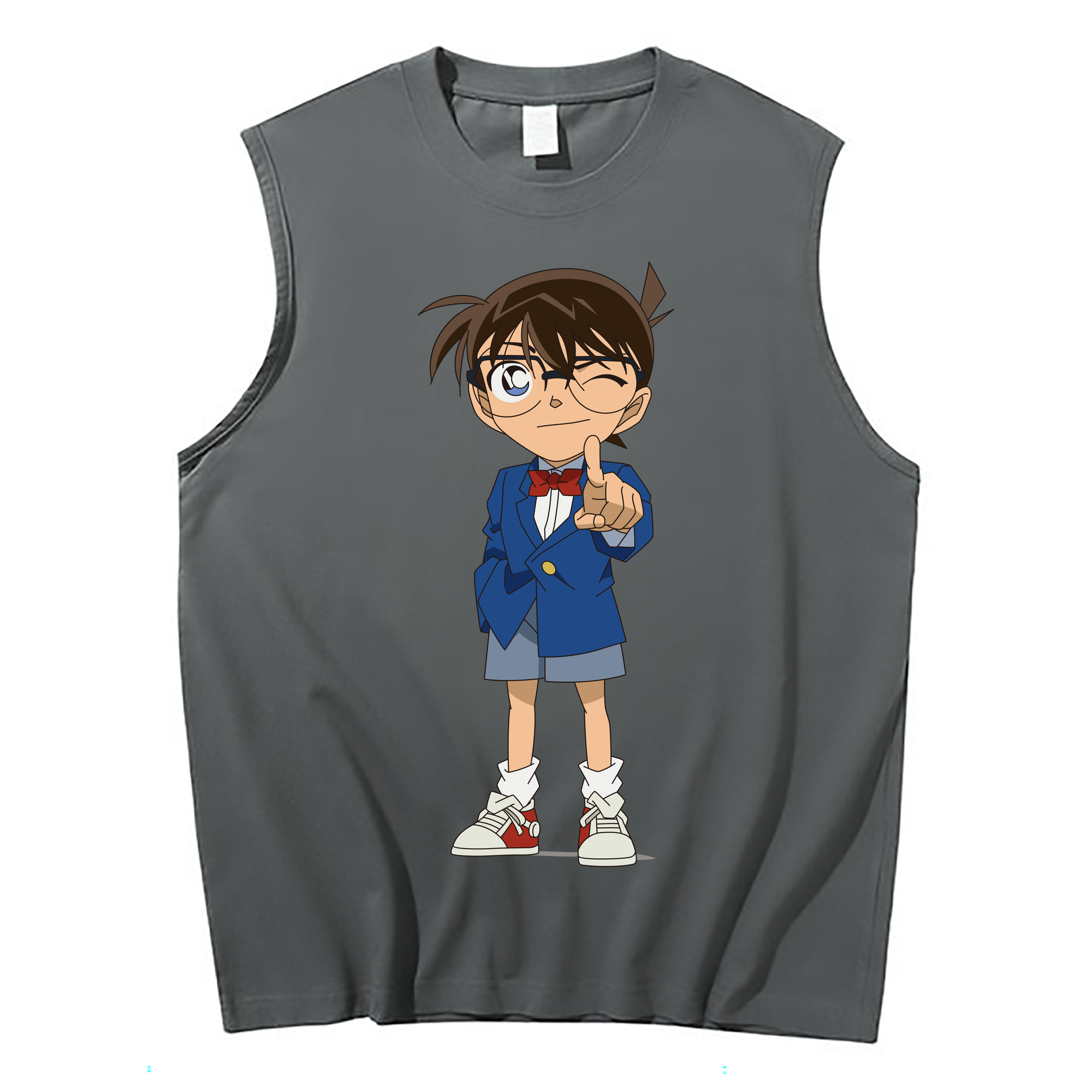（画像用） 名探偵コナン 江戸川 コナン Detective Conan Conan Edogawa コットン100％タンクトップ（フロントプリント）